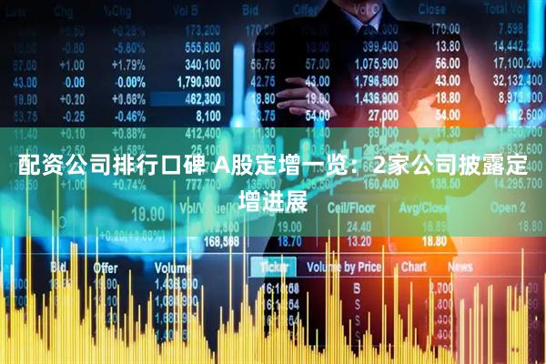 配资公司排行口碑 A股定增一览：2家公司披露定增进展